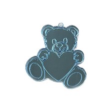 12 PZ Decorazione BOMBONIERA Orso Orsetto in plex Azzurro 4 cm 19DH