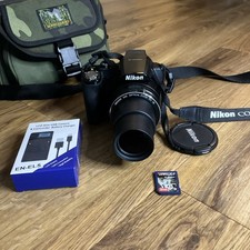 Nikon Coolpix P90 fotocamera digitale vintage con batteria nuova 16 GB caricatore scheda SD