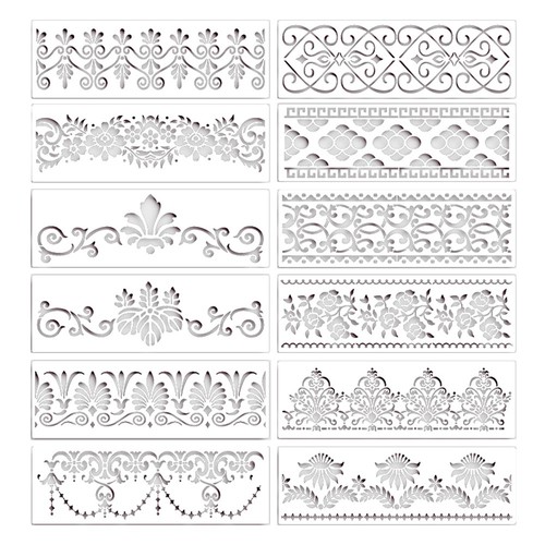 Pezzi stencil bordo fiore - stencil,