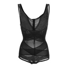 Donne Costume Bagno Totale Busto Slip Corpo Tuta Rete Cintura Nero Dimensione XL