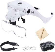 Lente Ingrandimento con Luce Occhiali Professionali per Modellismo - 5 Intercamb