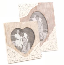 Portafoto da Tavolo in Legno Decorato e Invecchiato Stile Vintage Shabby