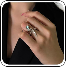 Serpente Gotico Anello Avvolgente Nero Mezzo Anello Aperto Serpente Anelli Anima