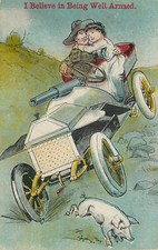 WWI Cartolina Soldato Fumetti