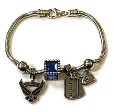 Bracciale VINTAGE NOMADI 7,5" Argento Sterling AIR FORCE Charm