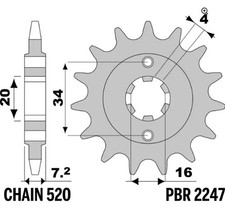 Pignone denti passo 520 ktm - pignone,