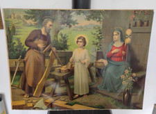 Antica Stampa Oleografia Sacra Famiglia 1906 ALOYS SCHAFER