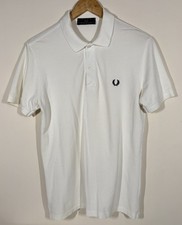 Polo uomo vintage FRED PERRY piccola cotone pettinato bianca made in Italy anni 90