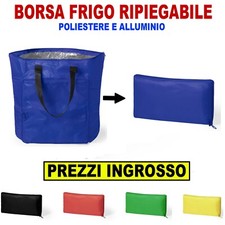 10/20/50 BORSA FRIGO TERMICA RIPIEGABILE POLIESTERE CERNIERA ALLUMINIO INGROSSO