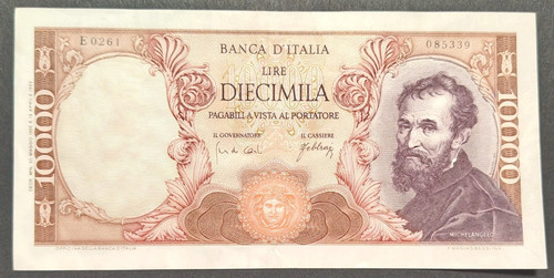 10000 lire michelangelo - lire,