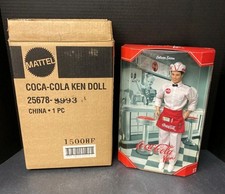 Coca-Cola Barbie Soda Fountain Ken with shipper & 2 Barbie dolls