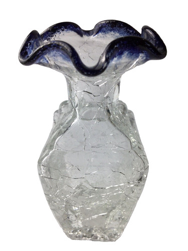 Vaso vetro craquelé - vaso, lavorato