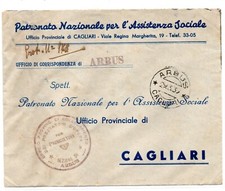 SARDEGNA , 1939 , ARBUS  , lettera da Patronato per Cagliari 