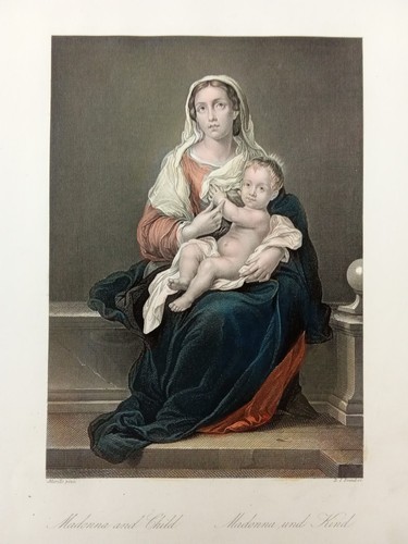 Stampa antica madonna col - stampa,