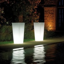 Arkema Vaso Quadro Luminoso LED RGB Solare 102 cm per Giardino e Piscina