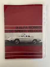ORIGINALE!!! Libretto uso e manutenzione Alfa Romeo 1750 Spider Veloce