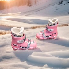 Roces 190-220 IDEA Up Adjustable Downhill Ski Boots - White and Pink BSL 255mm