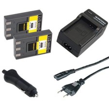 2x Batteria Patona + Caricabatteria casa/auto per Canon Digital Ixus 300,330,400