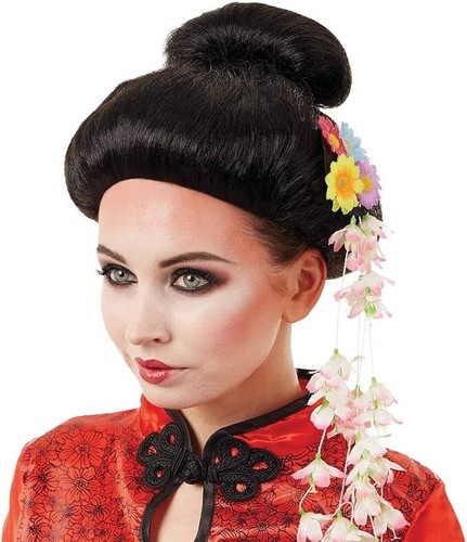 Parrucca donna geisha nera