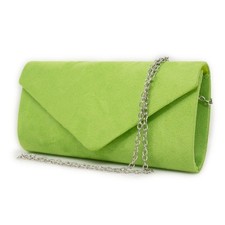 Pochette verde scamosciata