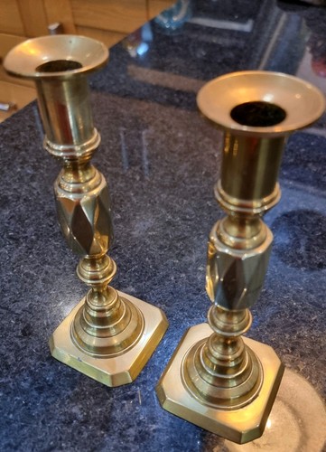 Antique brass candlestick set - antique,