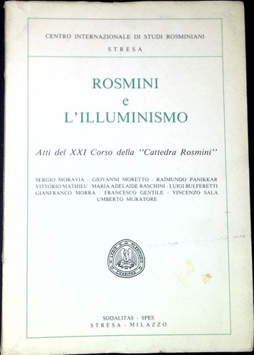 Rosmini illuminismo atti - rosmini, e