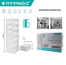 Scarpiera Pieghevole Richiudibile Arrango 6 Contenitori Salvaspazio per Scarpe
