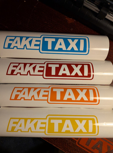 Fake taxi die - fake, decal