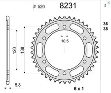 CORONA ACCIAIO PASSO 520 36