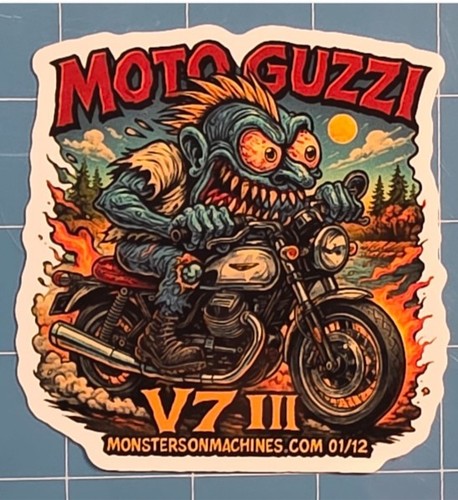 Moto guzzi iii 9x9cm - moto, v7