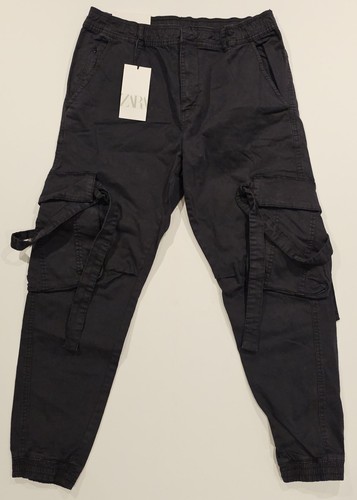 Zara pantalone cargo nero - nero, con