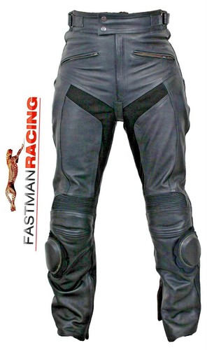 Pantaloni moto pelle nero - pantaloni, da