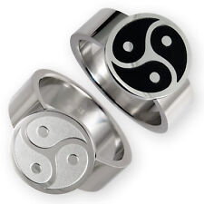 Anello da dito in acciaio inox celtico trischele BDSM anello della O gioielli argento nero