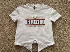 H&M Divided +++ T-Shirt Gr. XS - 158 in weiß mit Motiv Bisous - wunderschön