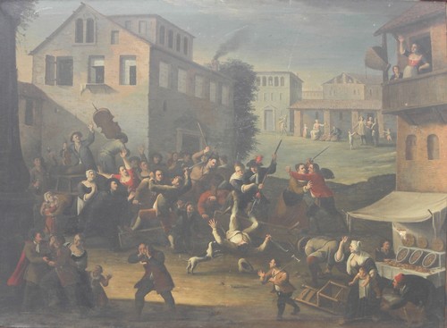 Antico bambocciante olio - antico, su