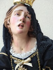 Madonna Addolorata in terracotta e abito in seta di San Leucio - Metà '900