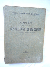 VECCHIO LIBRO INGEGNERE INGEGNERIA COSTRUZIONE MACCHINE POLITECNICO TORINO