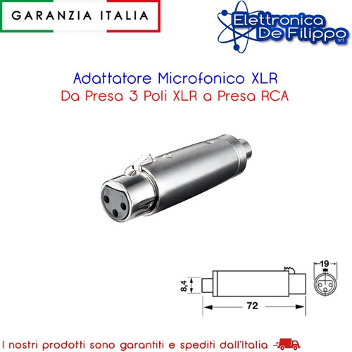 Connettore microfonico xlr - xlr, da