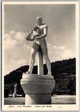 Roma Italia anni 30 Cartolina Continentale Fara Mussolini Statua Del Balilla