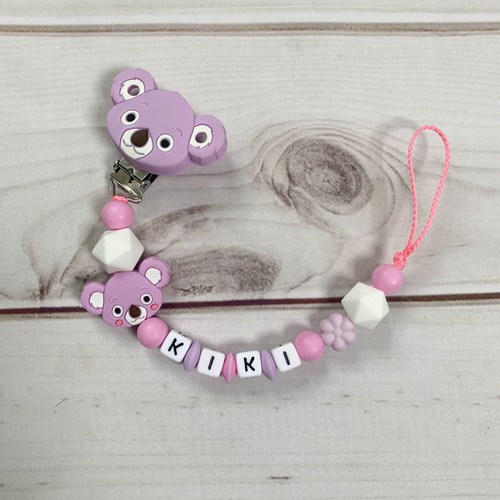 Nuckelkette silicone name pink - nuckelkette,