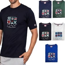 T-Shirt Uomo Alviero Martini Maglia Mezza Manica Corta Maglietta 100% Cotone