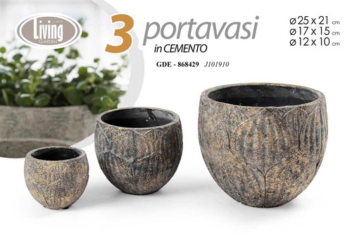 Set portavasi vaso cemento - set,
