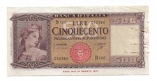 29620) 500 LIRE ITALIA ORNATA