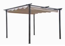 GAZEBO MYKONOS 3x3 mt colore fumo in metallo retrattile pergola M0470-38