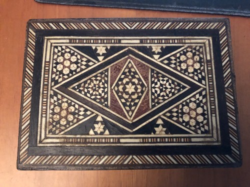 Scatola legno 13x9 intarsiata - legno,