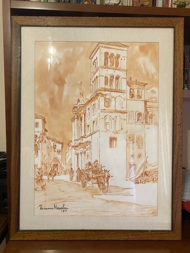 Acquerello romano mussolini - acquerello,