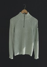 Schott maglia a zip parziale grigio a coste uomo