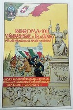 CARTOLINA TIRO A SEGNO 1911 ROMA VI GARA GENERALE CARABINA FUCILE PUBBLICITARIA 