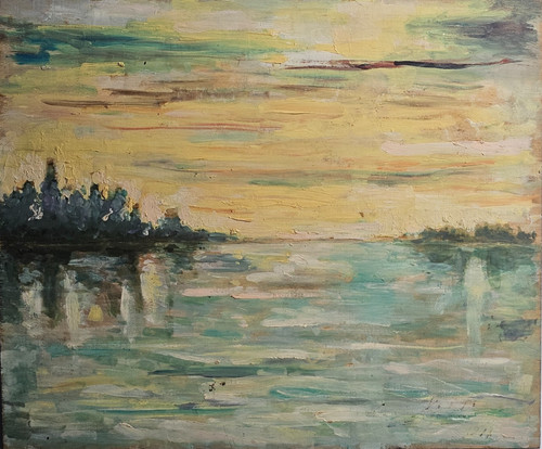 Dipinto olio paesaggio marina - paesaggio,
