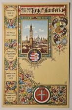 CARTOLINA MILITARE - 21° 22° REGGIMENTO FANTERIA BRIGATA CREMONA ILLUSTRATA 